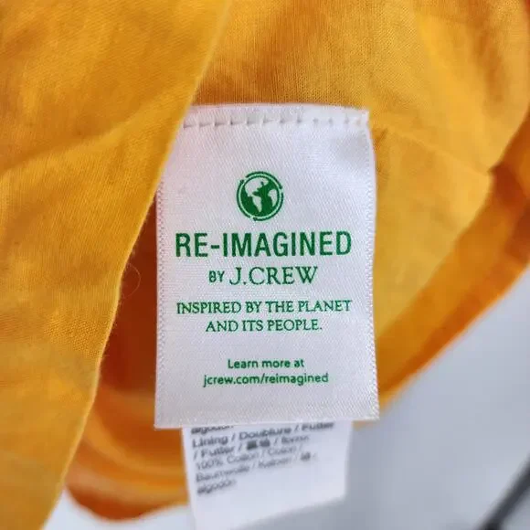 J. Crew Factory Cotton V-Neck Mini Dress Pockets in Marigold Size Small - Picture 5 of 7